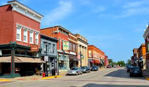 Downtown buildings in Platteville, WI
